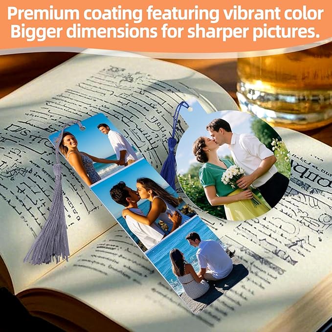 Sublimation Bookmarks Blank Aluminum 10 PCS 2X7 Inch Metal 1MM Thick Larger Bookmark for Double-Side Heat Transfer Rectangle