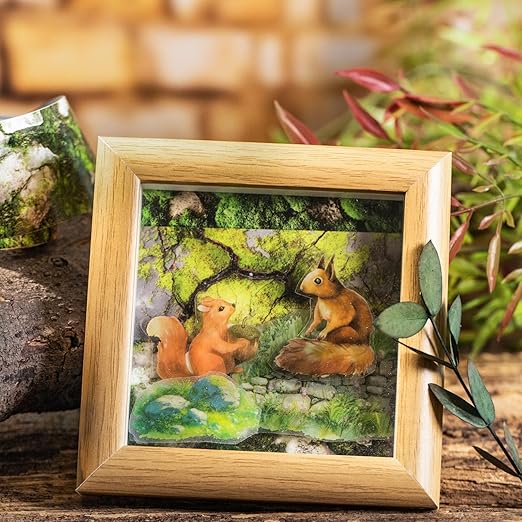 Nature-Inspired Washi Tape Set – 6 Decorative Rolls Featuring Realistic Plant, Pebble, Bark, Moss, and Water Designs for Journaling and Scrapbooking