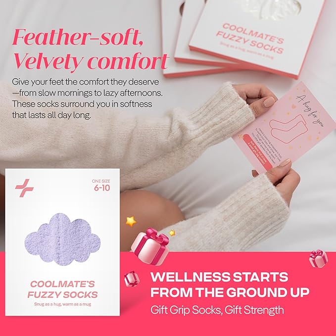 CoolMate GLOBAL Fuzzy Socks for Women Gift Box, Cozy, Soft, Comfy & Cloud-Like Socks, Plush, Durable for Spa, Home