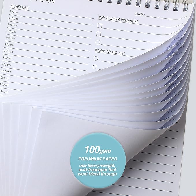 Daily Shedule Planner Hourly Appointment Planner Personal Organizer with Work To-Do List, Priorities 6.5 x 9.8