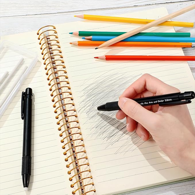 Eersida Retractable Eraser and Refill Mechanical 3.8 mm Pen Style Art Erasers for Artists Drawing Painting, Students Teacher Adult Office School Home(2 Packs)