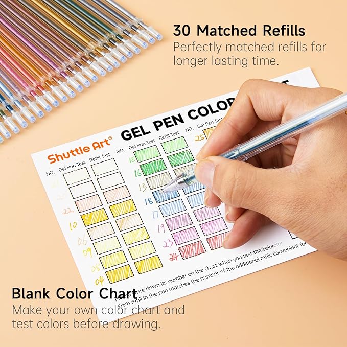 Shuttle Art 60 Pack Earth Tone Gel Pens, 30 Brown Earth Tone Gel Pens with 30 Refills for Adults Coloring Books Journaling Drawing Nature, Landscapes, Animals Scenes