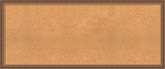 Amanti Art Natural Cork Board for Wall, 20x48 Vision Board with Bronze Frame, Oversize Corkboard Office Decor for Home Organization, Modern Corkboard Pinboard to Display Items for Home Organization