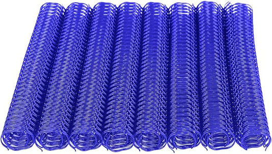 100 Pack Double Loop Wire Binding Spines, YolieraArt Wire Binding Spines, 5/8 Inch Binding Wire for Letter Size (140 Sheet Capacity, 100P, 3:1 Pitch, Blue)