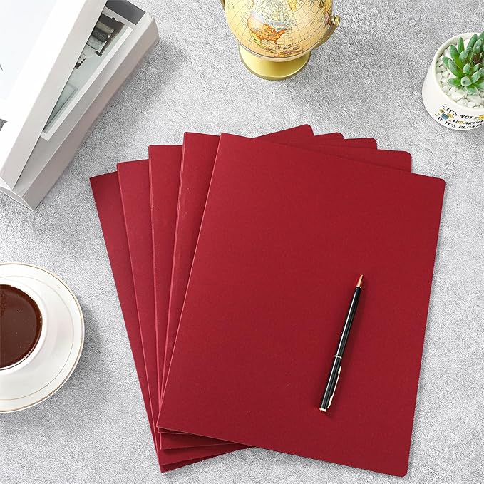 30 Pcs 8.5'' x 11'' Pressboard Report Cover, 3'' Capacity Metal Prong Fastener with Compressor, Letter Size, Presentation Folder to Neatly Bind Report, Proposal Document (Burgundy)