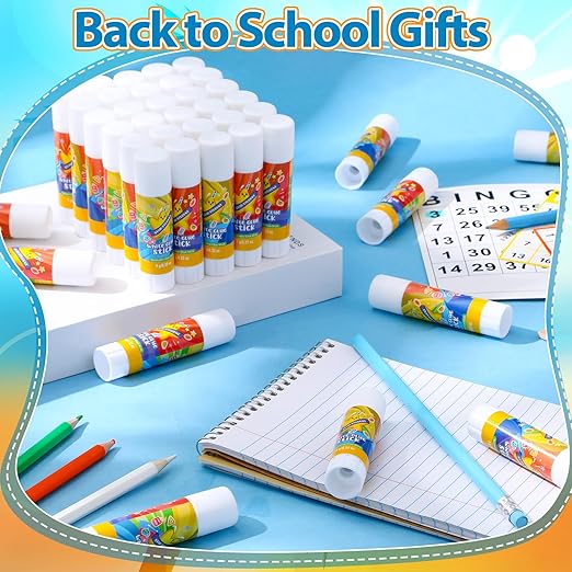 Zubebe 200 Pcs White Glue Stick Bulk Back to School Gifts First Day Sets 0.32 oz Washable Glue Stick for Crafts Home Classroom Prize Party Supplies Scrapbooking Crafting Supplies (Star)