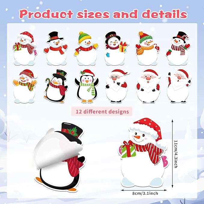 Christmas Sticky Notes, 240 Pages Snowman Self Adhesive Memo Pad Winter Christmas Snowman Sticky Note Self Stick Notes Memo Pads for Home, School, Office - Festive Holiday Design