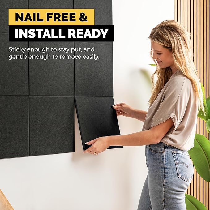 Large Cork Board for Wall 59" x 36", Black Bulletin Board | 15 Pack Felt Wall Tiles | Cork Boards for Office Pin Board Tack Board Cork Boards