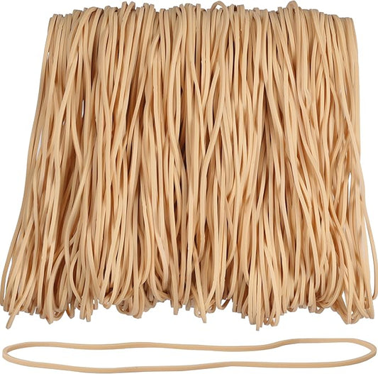 AMUU Rubber Bands Size #117A 200pcs Rubber BandsLarge, Big Elastic Bands for Office Supplies Trash Cans File Folders Litter Box large Strong Rubber Bands (7" x 1/16") Beige