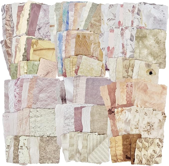 168 Sheets Scrapbook Paper and Embossed Textured Paper Assorted Set,Mixed Media Collage for Scrapbooking, Junk Journals, Card Making and Decoupage,3.5x5 Inch