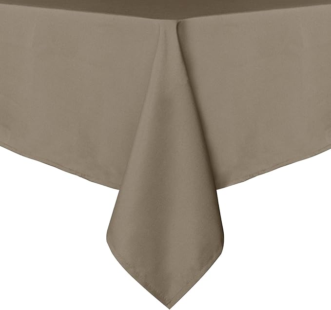 sancua Square Tablecloth - 54 x 54 Inch - Stain and Wrinkle Resistant Washable Polyester Table Cloth, Decorative Fabric Table Cover for Dining Tables, Buffet Parties and Camping, Taupe