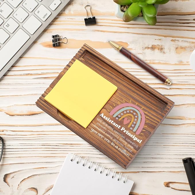 Assistant Principal Sticky Note Holder, Inspirational Appreciation Gift for Assistant Principals, School Desk Organizer, Thank You Gift for Assistant Principals Desk Accessory TZP136