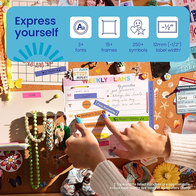 Brother P-Touch PT-N25BT Personal Connected Label Maker, Bluetooth, Design&Print2 app, Portable, Handheld and Prints with P-Touch Btag½â€ (12mm) Wide Color Label Tapes