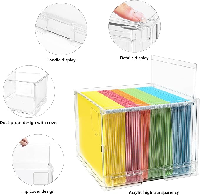 MUKAI File Box Organizer, Hanging Folder Storage Boxes, File Folder Organizer with Slide, Filing Crate Bin Holder with Letter-size File Holder Filing Box for Office, Home, Decor (1)