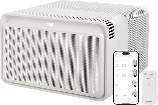 Windmill 12,000 BTU Inverter Window Air Conditioner with WhisperTech - Ultra-Quiet & Smart, Cools up to 550 Sq. Ft. - Easy Install, App/Wi-Fi, Voice-Enabled, Remote Control, High Energy Efficiency