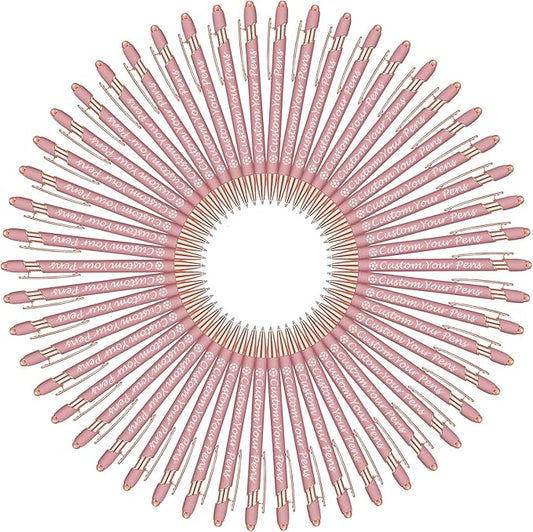 Amlion Personalized Custom Pens with Name Engraved Logo Text,300 Customized Writing Stylus Pen Promotional Item Gift for Men Women Office Business Wedding-Rose Gold