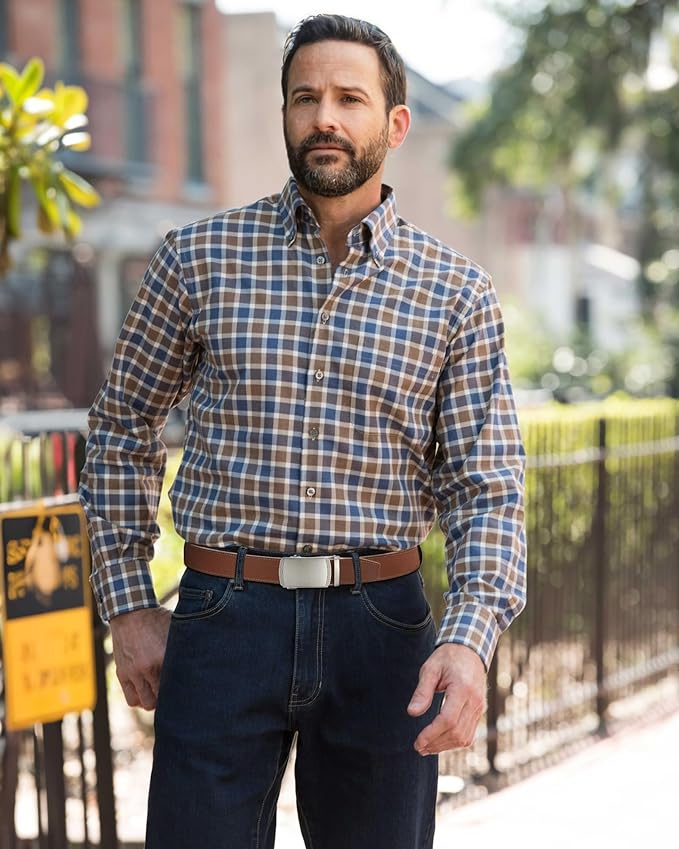 CHAOREN Mens Belt Leather Ratchet Belt - Customizable Fit, Effortless Style (35mm)