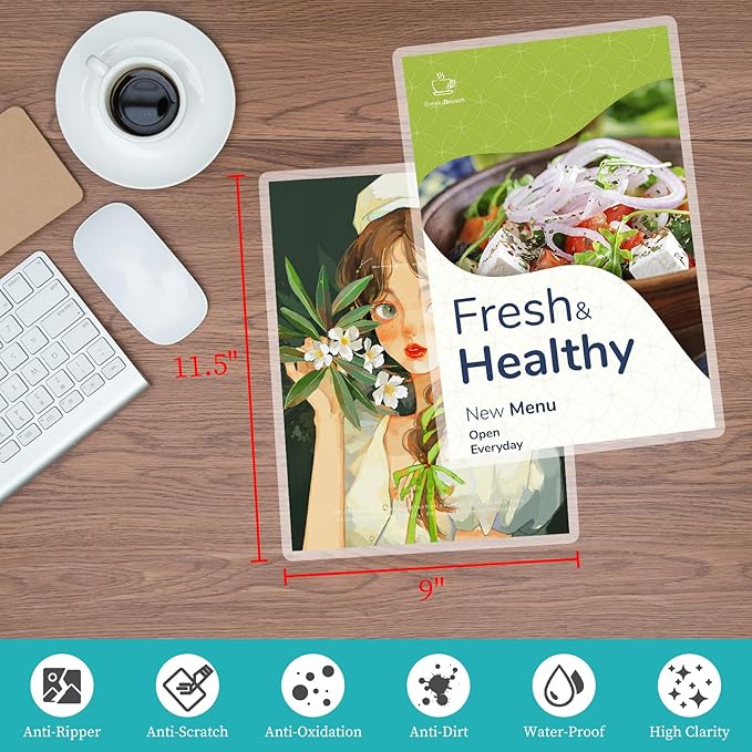 5 mil Thermal Laminating Pouches, Clear 9 x 11.5 Inch Laminating Sheet Paper for Thermal Laminator, Holds 8.5" x 11" Letter Size Lamination Sheets (500 Pack)