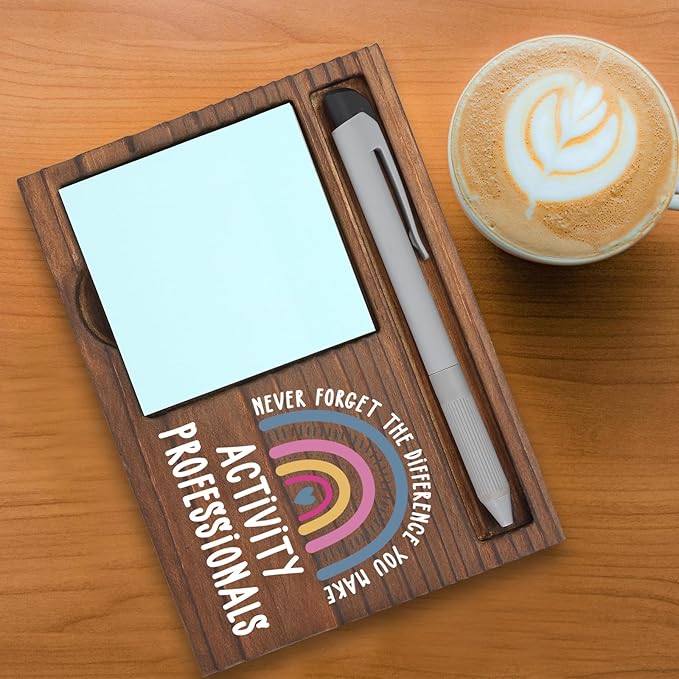 Activity Professionals Gifts Sticky Note Holder, Thank You Gift for Recreation Therapist Senior Activity Director Long-Term Care Staff, Activity Professionals Week Graduation PB045