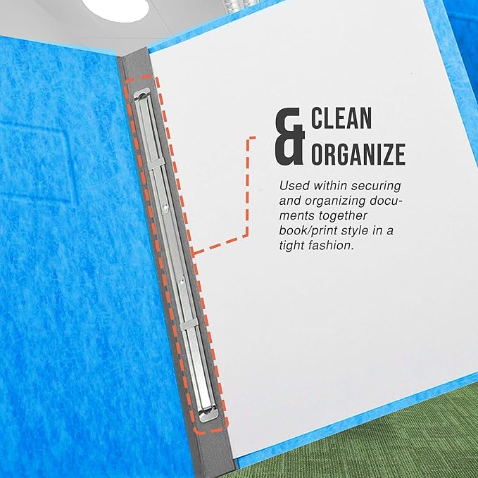 OLYMPX 50 Pcs of 3” Capacity Premium Metal Prong Paper Fastener Complete Set, 8.5 Inch Base with Standard 2-Hole Punch Compressor for Paper File Folder, 50 per Box