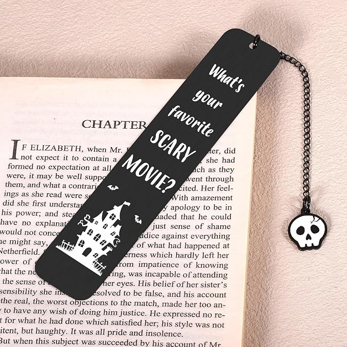 Horror Bookmarks, Scream Merch, Gothic Bookmarks, Ghostface Wicked Merch, Horror Movie Merchandise,Spooky Bookmark Gifts for College Girls, Horror Lovers Gifts, Black Book Marks for Reading Women Men