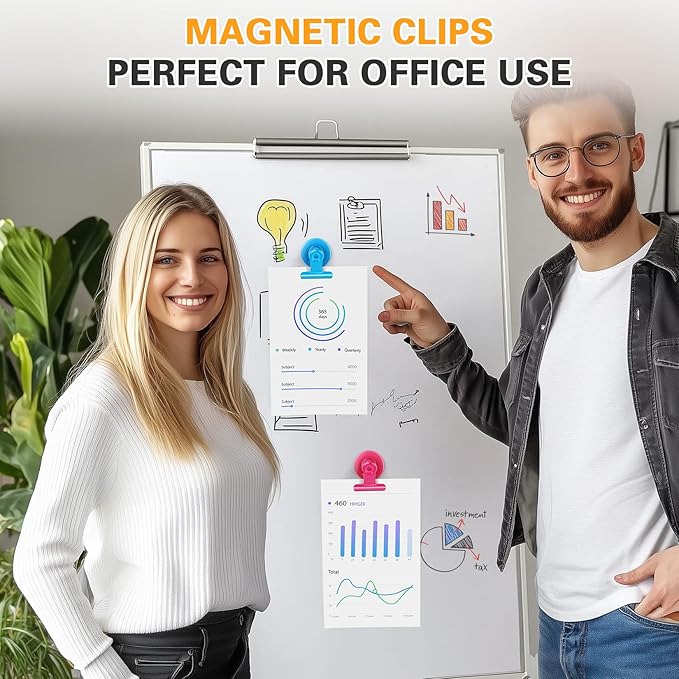 Grtard 48 Pack Magnetic Clips Heavy Duty, Colorful Magnet Clips for Fridge, Refrigerator Magnets with Clip, No-Scratch Strong Magnetic Clip for Refrigerator, Whiteboard, Cruise Cabins, Locker