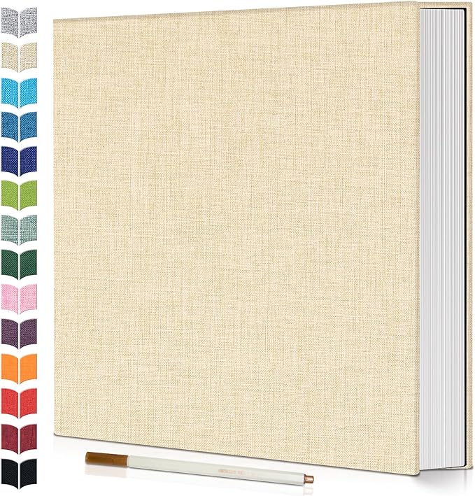 Photo Album Self Adhesive Scrapbook,60 Pages Large Photo Book for 4x6,5x7,8x10 Pictures,DIY Album for Baby Wedding Family Travel Birthday,with Metallic Pen and Scraper