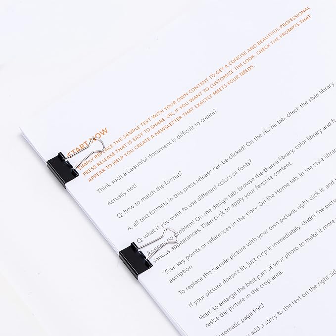 Amazon Basics Sturdy Binder Clips for Office Use, 144 Count (12 Pack of 12), Small, 0.75 in, Black