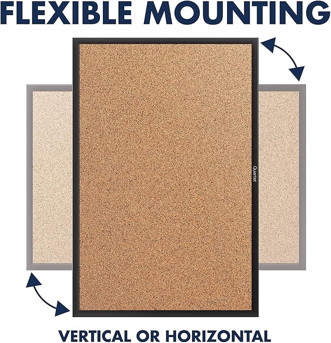 Quartet Cork Board, Bulletin Board, 8' x 4' Corkboard, Black Frame (2308B)