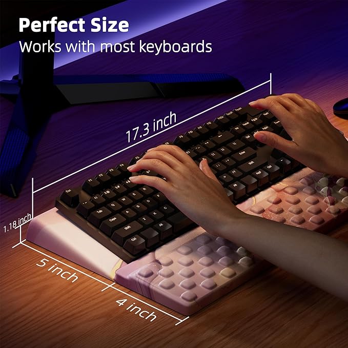 Ospelelf Keyboard Wrist Rest, Comfortable Ergonomic Keyboard Stand Riser Holder for Office Home