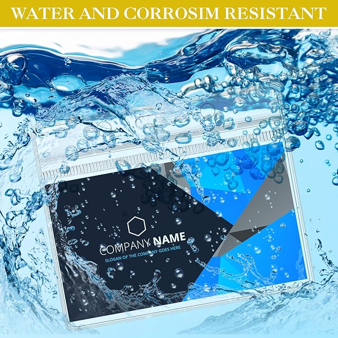 Marspark 100 Sets Clear Name Tags with Lanyard, Lanyards for ID Badges Reusable Strap with ID Holder Plastic Name Badges for Adults Business School Church Conference (Yellow)