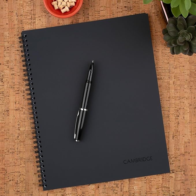 Cambridge Limited Business Notebook, Legal Ruled Paper, 8-1/4" x 11", 80 Sheets, Flexible Soft Touch Cover, Wirebound, Gray (06062)