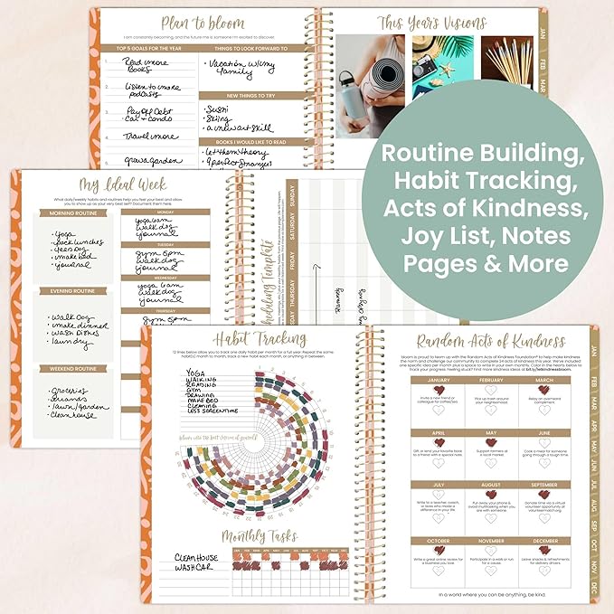 bloom daily planners 2026 Planner (January to December) - 8.5” x 11” Weekly & Monthly Dated Agenda Organizer Book with Stickers & Tabs - Flexible Soft Cover - Moments of Grace