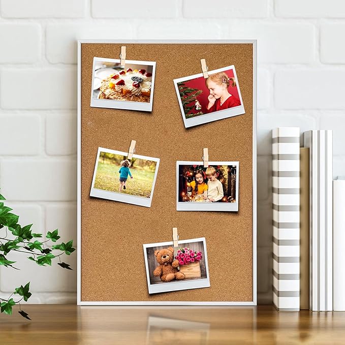 50Pcs Wooden Clips Push Pins Tacks for Cork Board Artwork for Crafts Arts Projects Photo Supplies(Wood Color)