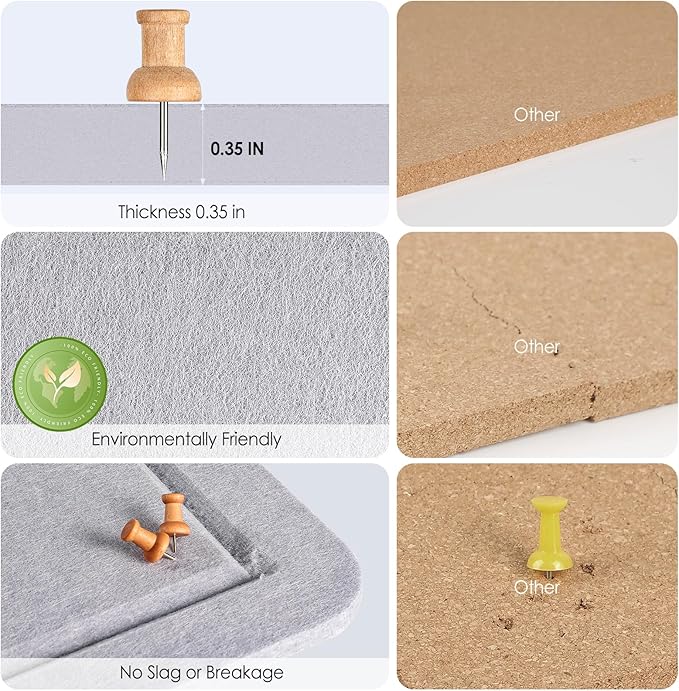 MaxGear Extra Large Bulletin Board 72" x 48", Foldable Felt Board Vision Board Supplies, Cork Board for Office, Home, School, Small Pin Boards for Walls Decorative Display Board Moonlight Gray