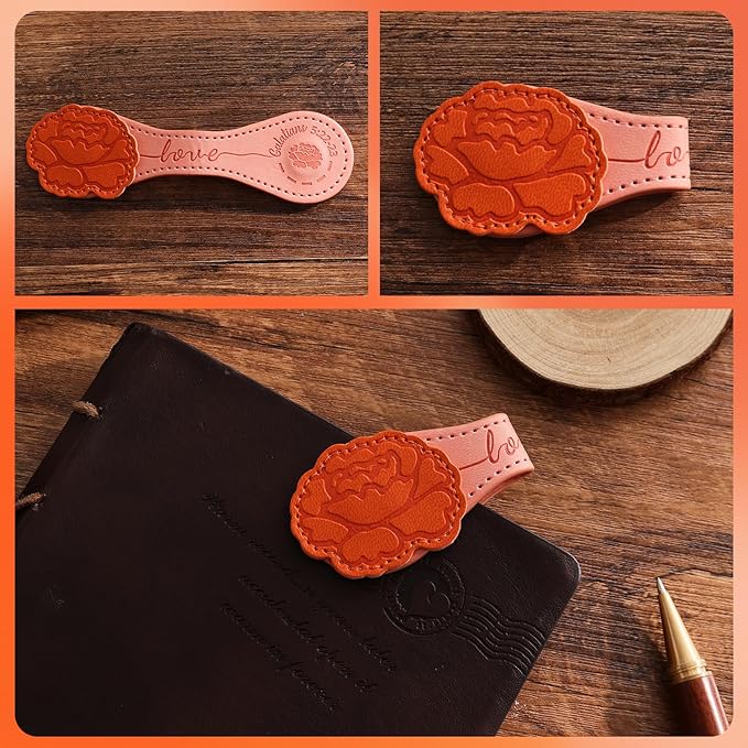 3 PCS Fruit of Spirit Magnetic Leather Bookmarks, Floral Patterns (Love Joy Peace) of Galatians, Bible-Inspired Page Markers, Double-Sided Clips, Gift for Book Lovers, Students, Book Accessories
