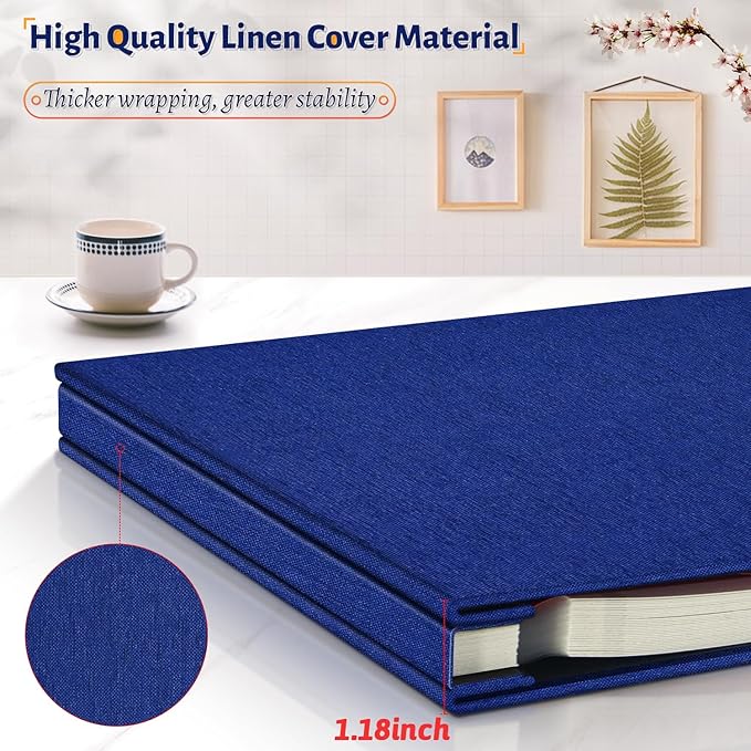 Photo Album Self Adhesive Scrapbook,60 Pages Large Photo Book for 4x6,5x7,8x10 Pictures,DIY Album for Baby Wedding Family Travel Birthday,with Metallic Pen and Scraper