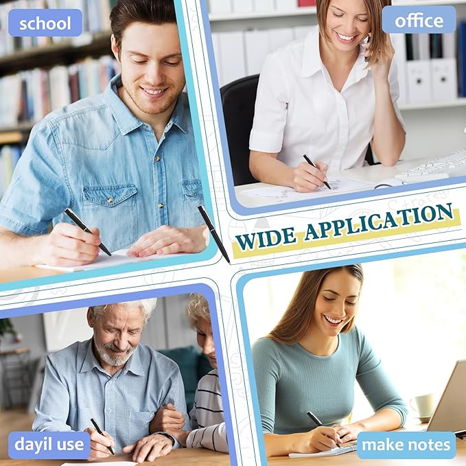 Teling 72 Pcs Small Ballpoint Pen Mini Pens Bulk 4 Inch Short Small Tiny Black Ink Ballpoint Writing Tool for Notebook Pockets Signature Notepads School Office(Black,Classic Style)