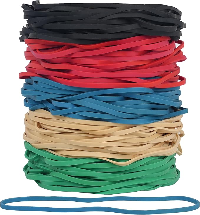 Rubber Bands Garbage Can Bands Elastic Large Size #117B 120 Pcs Trash Can Bands Elastics Bands 7 inch Assorted Color For Office Supplies Home