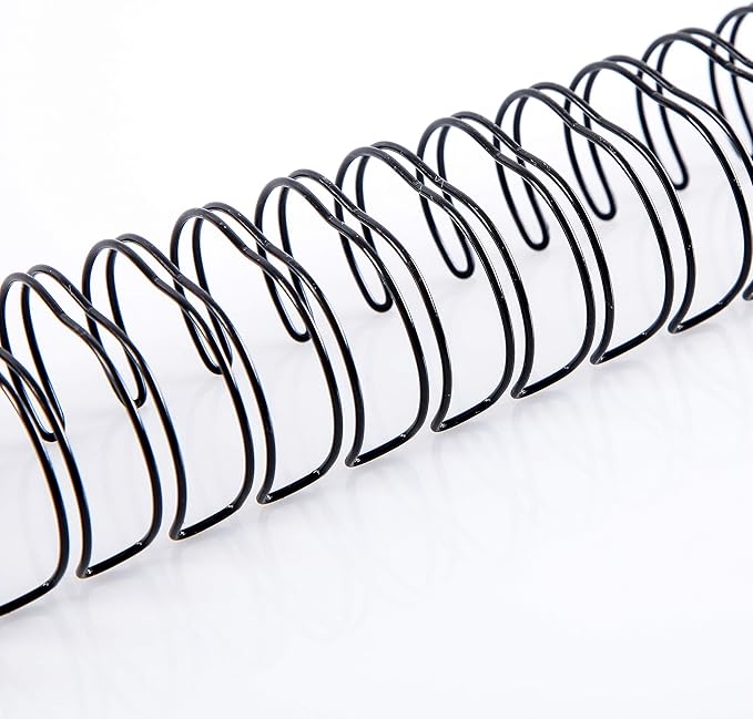 BNC Double Loop Wire Binding Rings Letter Size 3:1 Loops 32 Holes Black Color Pack of 100 (5/16 Inches)