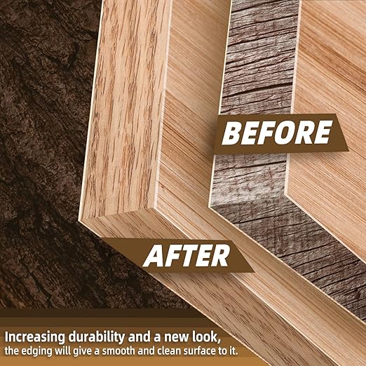 GSCIT Club Red Oak Edge Banding, 1 inch x 100ft roll of Veneer Plywood Edge Banding Preglued Flexible, Wood Tape Banding for Cabinet Repair