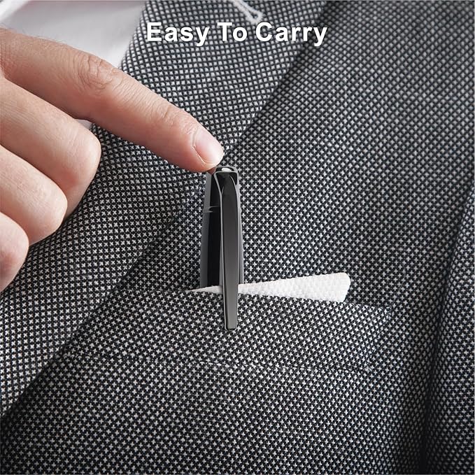 Cambond Ballpoint Pens Black Pens - Bulk Metal Pen for Journaling Gift Business Men Police Flight Attendants 1.0 mm Medium Point Nice Pen, 3 Pens with 6 Refills (Sliver with Black)