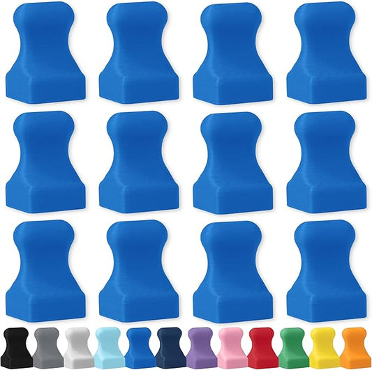 Glassboard Studio MiniPawn Magnet - Strong Neodymium Rare Earth Magnets for Fridge, Whiteboard, Locker & Magnetic Glassboards - Crafting & Office Use - Strong Fridge Magnets (Cobalt Blue, 12)