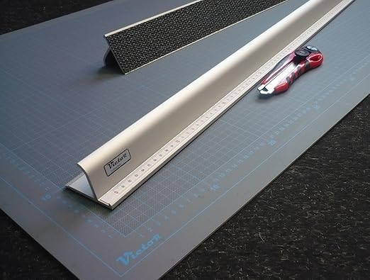 Victor 30-Inch Professional Aluminum Safety Ruler with Finger Guard Edge and Non-Slip Base - Great for Precision Cutting and Projects - Heavy-Duty Cutting Ruler for Safe Use