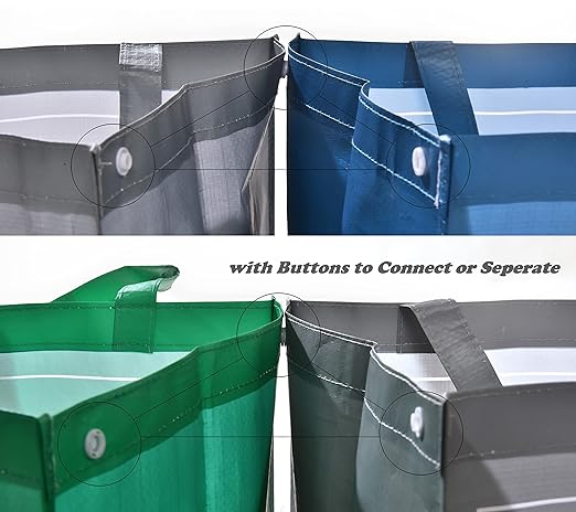 YOUNG DA Reusable Recycle Bags, 3-Piece Separate Recycling Bin Set for Home, Kitchen, and Office - Waterproof Recyclable Waste Sorting Organizer