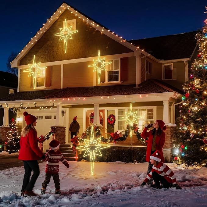 Joomer 45'' Christmas Lights Outdoor Waterproof, Super Bright Bethlehem Star Lights Decoration with Timer for Outdoor Indoor Home Party Wall Hanging Light