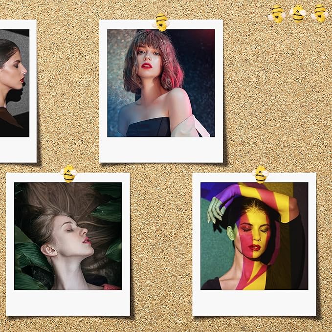 40Pcs Bee Push Pins Bee Shaped Craft Embellishment Decorative Thumbtacks for Cork Board Office Or Home Decoration