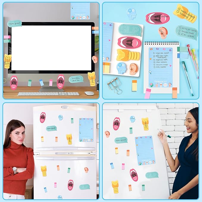 Xqumoi Speech Language Pathologist Sticky Notes Set - SLP Appreciation Self-Stick Note Pads Speech Therapy Writing Memo Pad Page Marker Bookmarker School Office Supplies Thanksgiving Christmas Gift