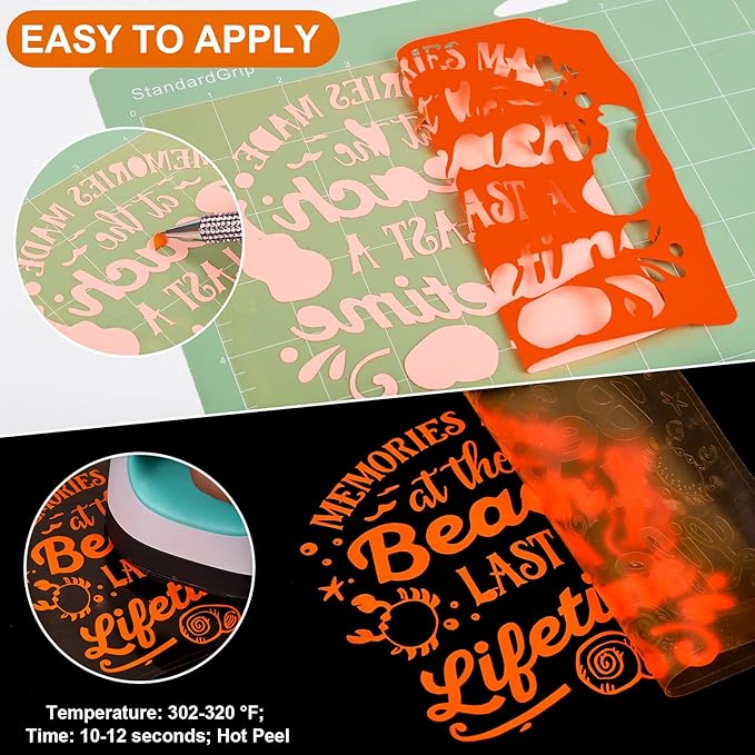 VINYL FROG Heat Transfer Vinyl Roll HTV Vinyl - 12" x5ft Neon Orange Iron on Vinyl for T-Shirts, Heat Press Vinyl for DIY Craft Designs (Neon Orange)