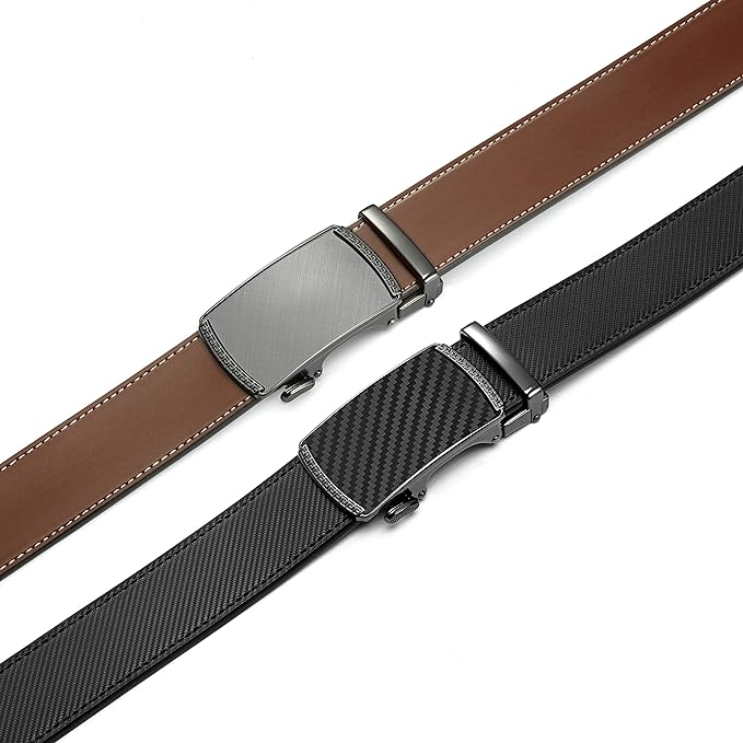 CHAOREN Leather Ratchet Belt Men 2 Pack - Customizable Fit, Effortless Style (35mm)